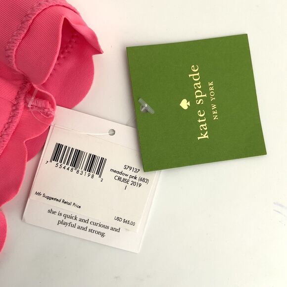 Kate Spade Swim Bikini Meadow Pink Scalloped Hipster Bottom L - Picture 6 of 9